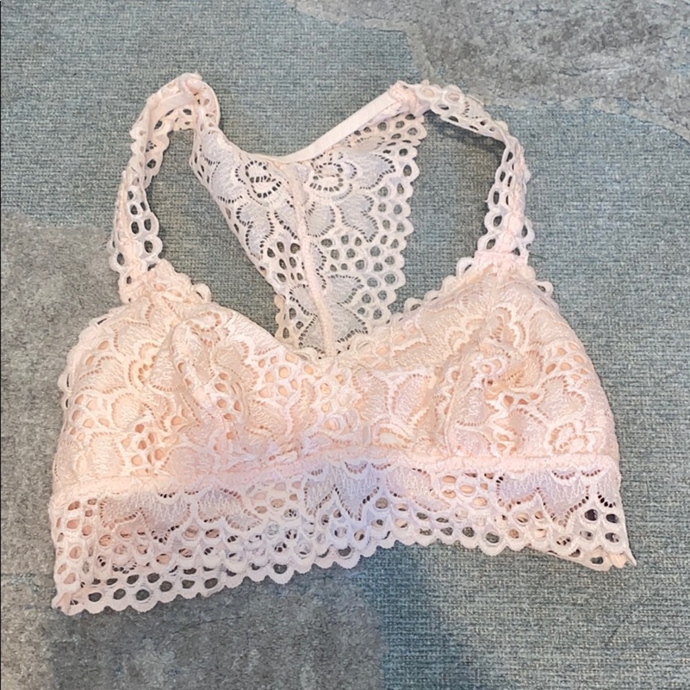 Peach colored bralette from Aerie